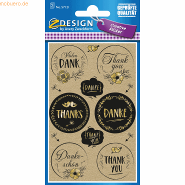 10 x Z-Design Creative Papier-Sticker Naturlook -Danke- 13 Motive brau 10 x Z-Design Creative Papier-Sticker Naturlook -Danke- 13 Motive brau von Z-Design