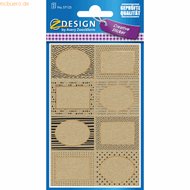 10 x Z-Design Creative Papier-Sticker Naturlook -Muster- 8 Motive brau 10 x Z-Design Creative Papier-Sticker Naturlook -Muster- 8 Motive brau von Z-Design