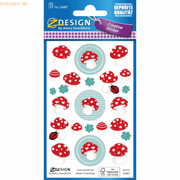 10 x Z-Design Deko Sticker Papier Glückspilze mehrfarbig 42 Aufkleber 10 x Z-Design Deko Sticker Papier Glückspilze mehrfarbig 42 Aufkleber von Z-Design