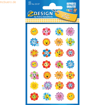 10 x Z-Design Kids Belohnungs- & Motivations-Sticker Blumen bunt 56 St von Z-Design