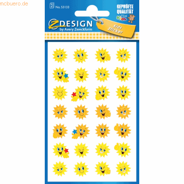 10 x Z-Design Kids Belohnungs- & Motivations-Sticker Sonne bunt 56 Stü von Z-Design