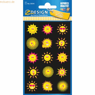10 x Z-Design Neon Sticker Folie Sonne weiß gelb pink 15 Aufkleber von Z-Design