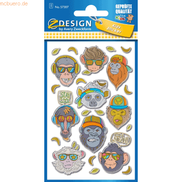10 x Z-Design Puffy Sticker Affe mit 3D Effekt 23 Motive bunt 10 x Z-Design Puffy Sticker Affe mit 3D Effekt 23 Motive bunt von Z-Design