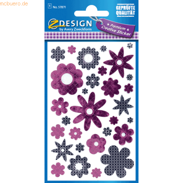 10 x Z-Design Sticker 76x120mm Effektfolie 1 Bogen Motiv Blumen von Z-Design