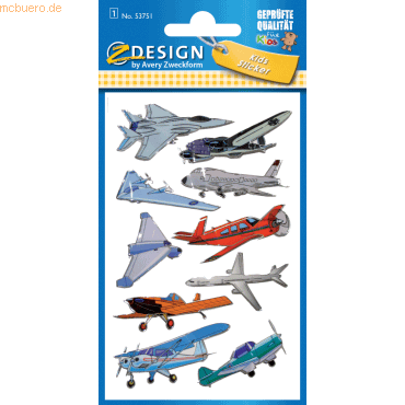 10 x Z-Design Sticker 76x120mm Metallic 1 Bogen Flugzeuge von Z-Design