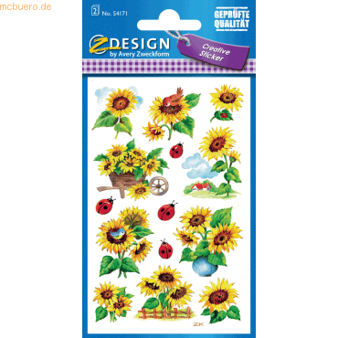 10 x Z-Design Sticker 76x120mm Papier/beglimmert 2 Bogen Motiv Sonnenb von Z-Design