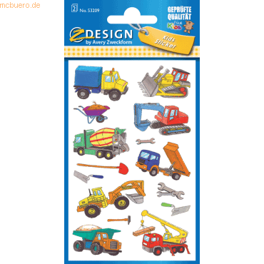 10 x Z-Design Sticker 76x120mm Papier 2 Bogen Motiv Baustelle 10 x Z-Design Sticker 76x120mm Papier 2 Bogen Motiv Baustelle von Z-Design