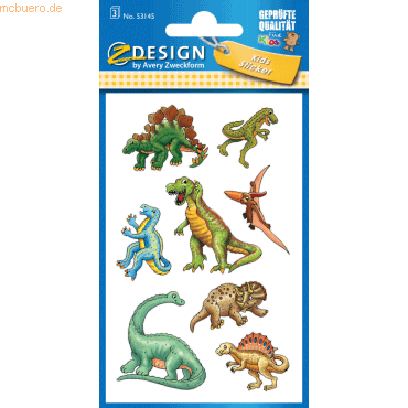 10 x Z-Design Sticker 76x120mm Papier 3 Bogen Motiv Dinos von Z-Design