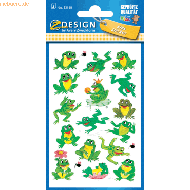 10 x Z-Design Sticker 76x120mm Papier 3 Bogen Motiv Frosch von Z-Design