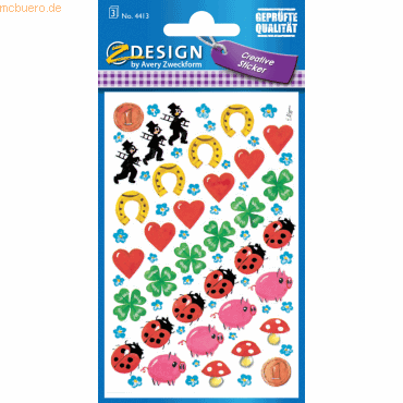 10 x Z-Design Sticker 76x120mm Papier 3 Bogen Motiv Glücksbringer von Z-Design