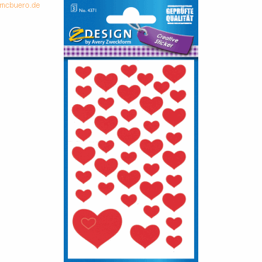 10 x Z-Design Sticker 76x120mm Papier 3 Bogen Motiv Herzen von Z-Design