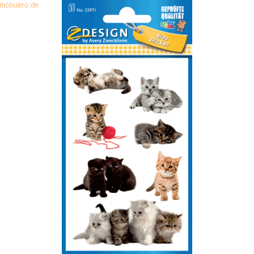 10 x Z-Design Sticker 76x120mm Papier 3 Bogen Motiv Katzen photorealis von Z-Design