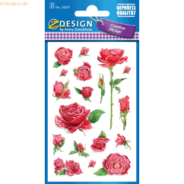 10 x Z-Design Sticker 76x120mm Papier 3 Bogen Motiv Rosen von Z-Design