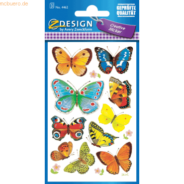 10 x Z-Design Sticker 76x120mm Papier 3 Bogen Motiv Schmetterlinge von Z-Design