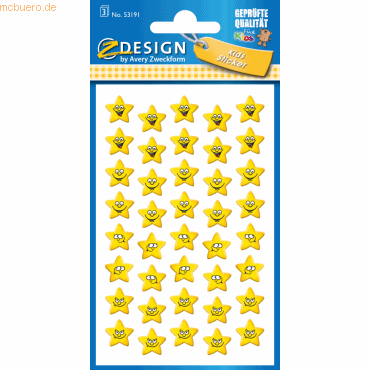 10 x Z-Design Sticker 76x120mm Papier 3 Bogen Motiv Sterne von Z-Design
