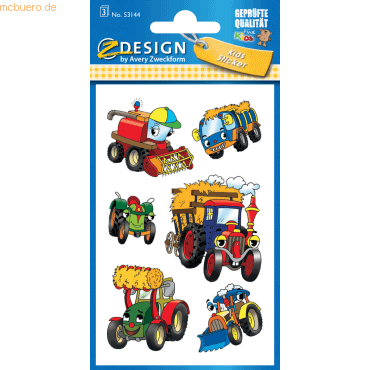 10 x Z-Design Sticker 76x120mm Papier 3 Bogen Motiv Traktoren von Z-Design