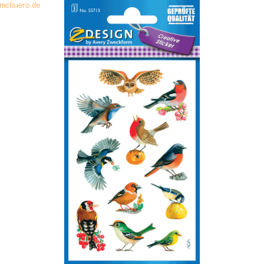 10 x Z-Design Sticker 76x120mm Papier 3 Bogen Vögel von Z-Design