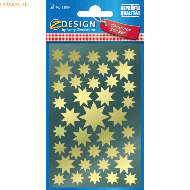 10 x Z-Design Sticker Weihnacht Glanzfolie 2 Bogen Motiv Sterne gold 10 x Z-Design Sticker Weihnacht Glanzfolie 2 Bogen Motiv Sterne gold von Z-Design