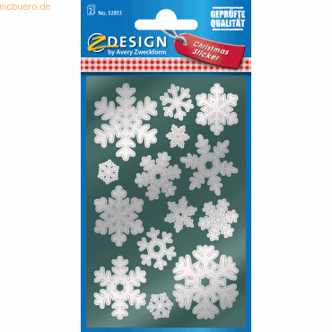 10 x Z-Design Sticker Weihnacht Glanzfolie 2 Bogen Motiv Sterne silber von Z-Design