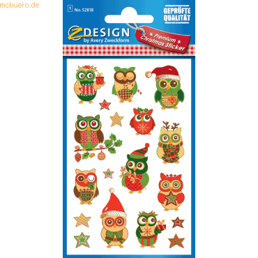 10 x Z-Design Sticker Weihnacht Papier 1 Bogen Motiv Eulen 10 x Z-Design Sticker Weihnacht Papier 1 Bogen Motiv Eulen von Z-Design