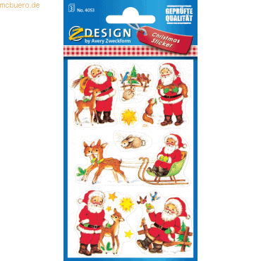 10 x Z-Design Sticker Weihnacht Papier 3 Bogen Motiv Nikos von Z-Design