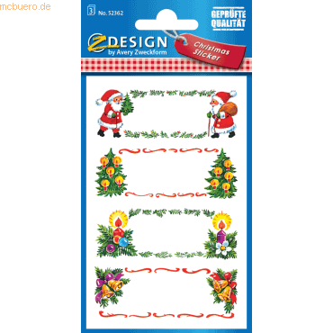 10 x Z-Design Sticker Weihnacht Papier 3 Bogen Motiv Widmung von Z-Design