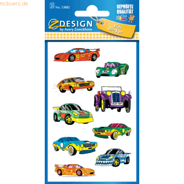10 x Z-Design Sticker coole Autos Papier 3 Bogen Motiv coole Autos von Z-Design