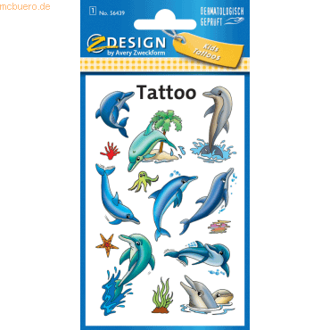 10 x Z-Design Tattoos 76x120mm bunt 1 Bogen Motiv Delfine 10 x Z-Design Tattoos 76x120mm bunt 1 Bogen Motiv Delfine von Z-Design