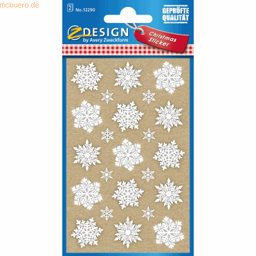 10 x Z-Design Weihnachts-Sticker Eiskristalle 2 Bogen 30 Sticker braun von Z-Design