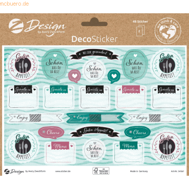 5 x Z-Design Deko Sticker -Tischdeko- konturgestanzt wiederablösbar bu von Z-Design
