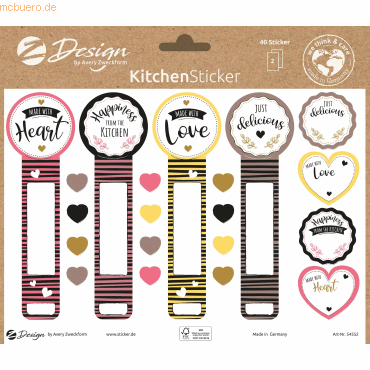 5 x Z-Design Küchen Sticker -Siegelaufkleber- konturgestanzt wiederabl 5 x Z-Design Küchen Sticker -Siegelaufkleber- konturgestanzt wiederabl von Z-Design