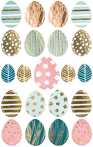 AVERY Zweckform Ostersticker 21 Aufkleber Art. 39183 (selbstklebend, Ostereier, Schmucketiketten Ostern mit Goldprägung, Dekoetiketten, Dekosticker) pastellfarben von Avery