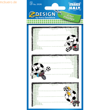 10 x Z-Design Buchetikett Papier 76x120mm 3 Bogen Motiv Fußball von Z-Design