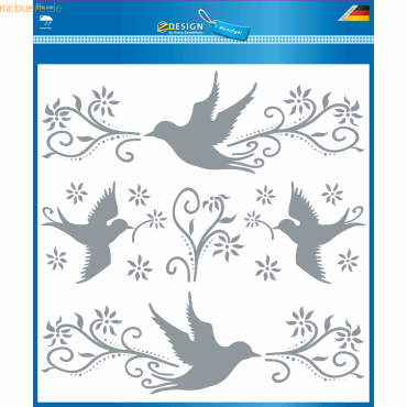Z-Design Etiketten Fensterwarnvögel Deko Folie 1 Bogen von Z-Design