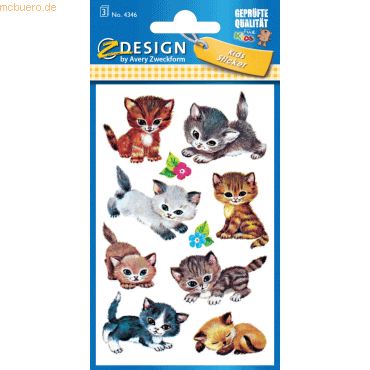 10 x Z-Design Sticker 76x120mm Papier 3 Bogen Motiv Katzen von Z-Design