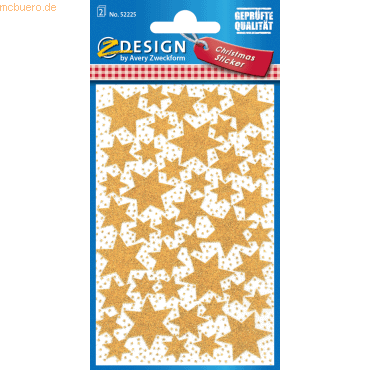10 x Z-Design Sticker Weihnacht Papier/beglimmert 2 Bogen Motiv Sterne von Z-Design