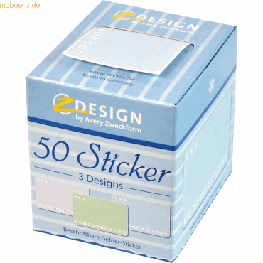 Z-Design Sticker auf Rolle Motiv Eiskristalle 38x58mm 3 Motive bunt 50 von Z-Design