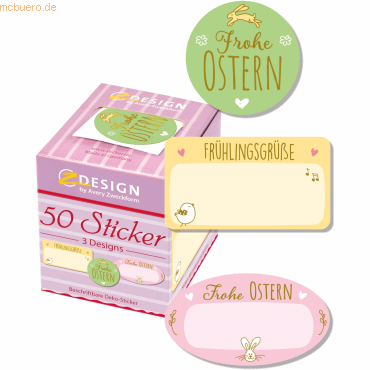 6 x Z-Design Sticker auf Rolle Motiv Frohe Ostern sortiert VE= 50 Stüc 6 x Z-Design Sticker auf Rolle Motiv Frohe Ostern sortiert VE= 50 Stüc von Z-Design