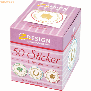 6 x Z-Design Sticker auf Rolle Motiv Viel Glück rund 38mm 3 Motive bun 6 x Z-Design Sticker auf Rolle Motiv Viel Glück rund 38mm 3 Motive bun von Z-Design