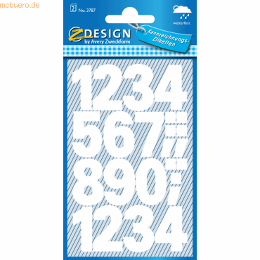 10 x Z-Design Zahlen wetterfest 2 Bogen Schrift Univers Bold 71pt weiß 10 x Z-Design Zahlen wetterfest 2 Bogen Schrift Univers Bold 71pt weiß von Z-Design