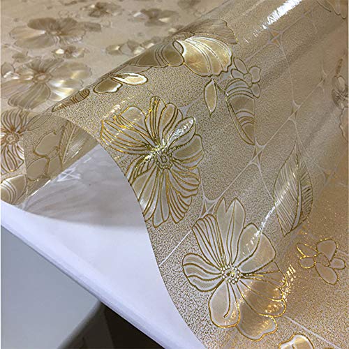 Z-one PVC Wasserdicht Tisch-Abdeckung Gefrostet, Ölfreie Abwaschbar Weich Tischdecken Pad Blume Muster '1mm' Esszimmer couchtisch beschützer-A 85x135cm(33x53inch) von Z-one