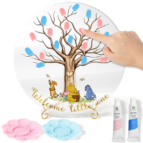 Z1juce Gender Reveal Fingerabdruck-Baum – Winnie Gender Reveal Acryl Andenken Fingerabdruck Baum Gästebuch für Babyparty Ideen Baby Geschlecht Enthüllung Party mit Farben zum Selbermachen Z1juce Gender Reveal Fingerabdruck-Baum – Winnie Gender Reveal Acryl Andenken Fingerabdruck Baum Gästebuch für Babyparty Ideen Baby Geschlecht Enthüllung Party mit Farben zum Selbermachen von Z1juce