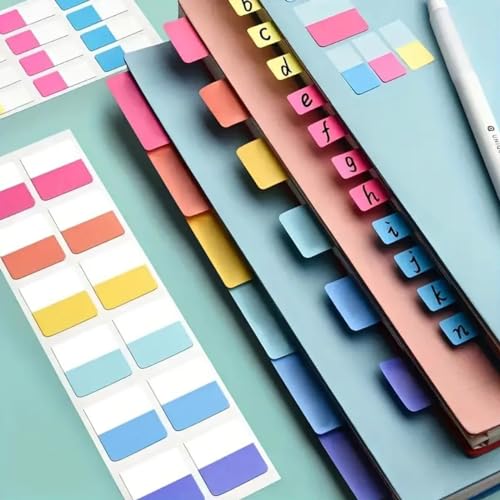 ZAAWUUT Bunte Index-Aufkleber, beschreibbare Haftnotizen, Registerkarten für Akten, Anmerkungen, Klassifizierung, Büro, Schulbedarf, 360 Blatt in 6 Farben (Medium – 2,5 cm) von ZAAWUUT