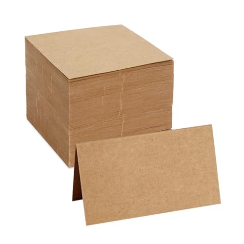 ZAAWUUT Platzkarten aus Kraftpapier, klein, blanko, für Hochzeitsempfang, Naturbraun, 50 Stück von ZAAWUUT