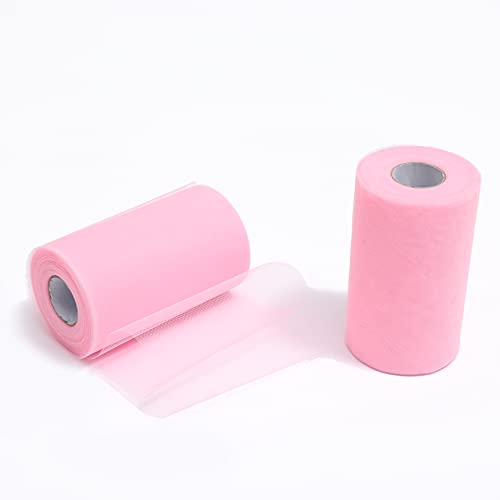 ZADAWERK® Tüll - 15 cm x 45 m - Rosa - 1 Rolle - Tisch-Deko - Hochzeit - Weihnachts-Tüll - Geschenk - Schleife - Schleier - Tutu - DIY Tüllrolle - Netzstoff von ZADAWERK