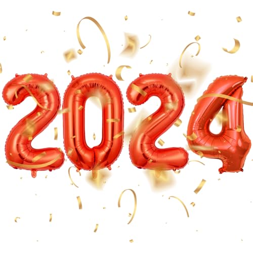 2024 -Ballons, 40 Zoll Zahlenballons, Ästhetisch glänzende große Universalballons 2024 -Ballons für Silvester Zagaro von ZAGARO