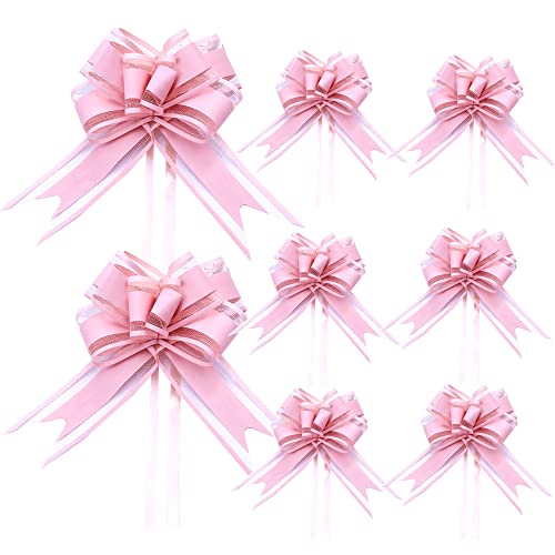 ZAHD 50 Stück Ziehschleife Geschenkverpackung Schleifen für Körbe Pull Bögen Geschenkbänder zum Verpacken von Geschenken Zugschleifen Geschenkkörbe Hochzeitsgeschenk Dekoration (Rosa), D110130221A von ZAHD