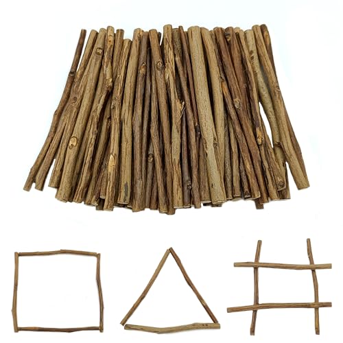 ZAHD 50 Stück Holzstäbchen Holzblock Sticks für DIY Die Zweige Basteln Holzstäbchen Holzstöcke Holz Log Sticks Ast natürlichem Holzblock Sticks für DIY Handwerk für DIY Handwerk (Braun) von ZAHD