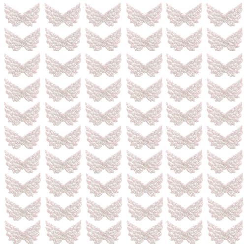 ZAHD 60 PCS engelsflügel klein flügel engel deko engelsflügel klein zum basteln flügel zum basteln engelsflügel basteln pailletten flügel patches kleine engelsflügel mini engelsflügel (Weiß) von ZAHD