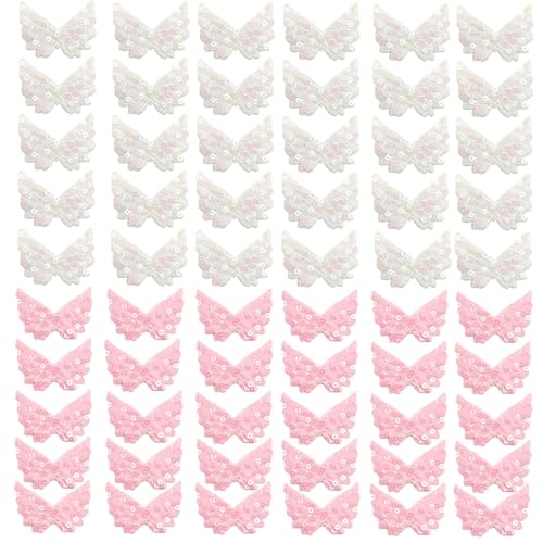 ZAHD 60 Stück Engelsflügel Klein Pailletten Flügel Patches Patches kleine Engelsflügel Flicken Aufbügeln Glitzernde Engelsflügel Mini flügel Für Ornamente Stoff für Kleidungsstück (weiß, pink) ZAHD 60 Stück Engelsflügel Klein Pailletten Flügel Patches Patches kleine Engelsflügel Flicken Aufbügeln Glitzernde Engelsflügel Mini flügel Für Ornamente Stoff für Kleidungsstück (weiß, pink) von ZAHD